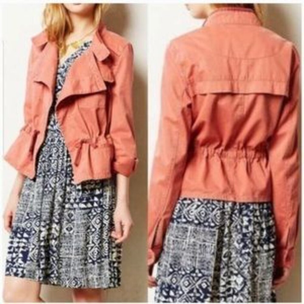 Anthropologie HEI HEI Anorak Jacket in Coral Size Small
